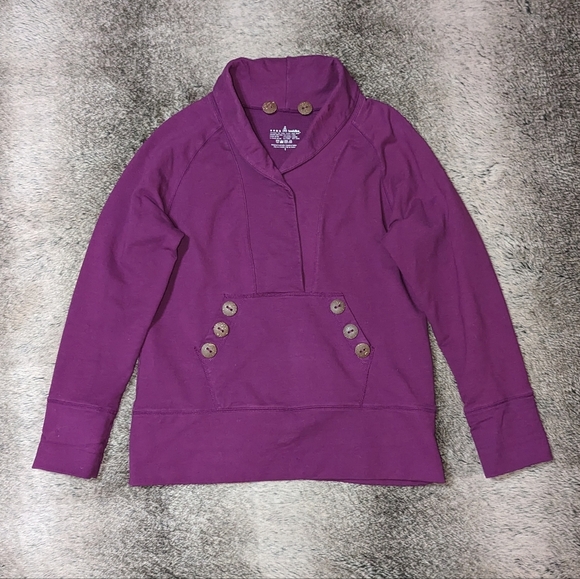 Neon Buddha Button Sweater Purple Women's Small - Picture 1 of 5